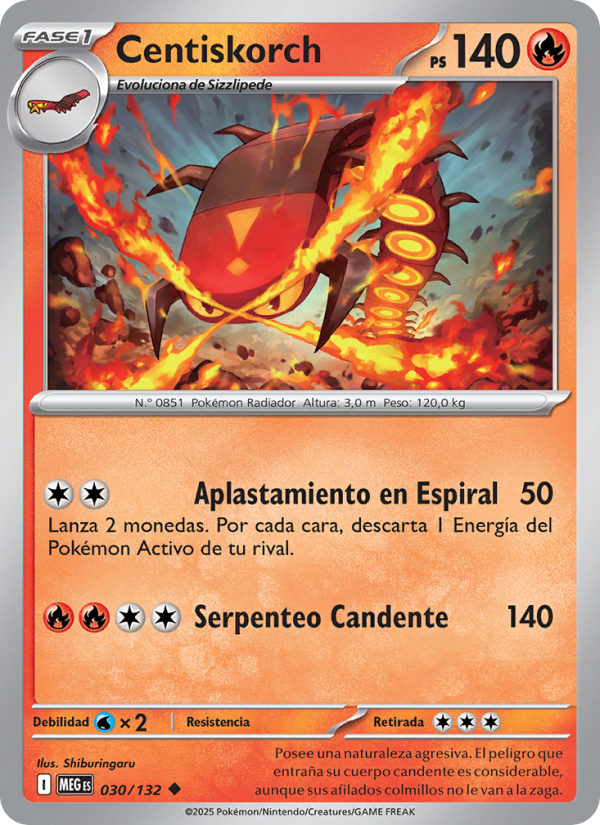 Centiskorch 030 — Mega Evolution (Spanish Pokémon TCG card)