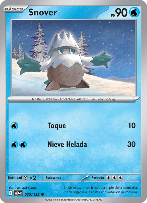 Snover 035 — Mega Evolution (Spanish Pokémon TCG card)
