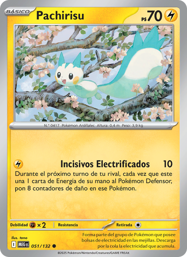 Pachirisu 051 — Mega Evolution (Spanish Pokémon TCG card)