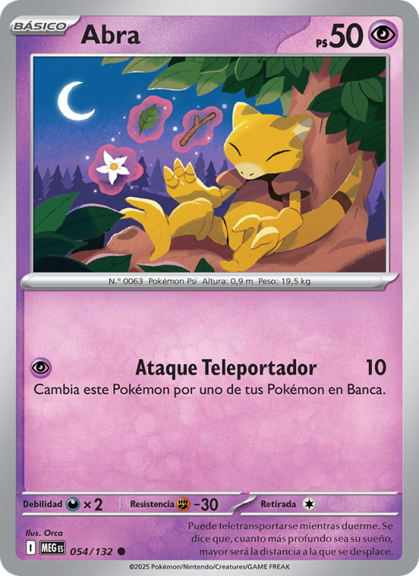 Abra 054 — Mega Evolution (Spanish Pokémon TCG card)