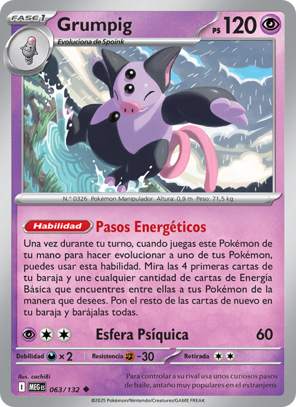 Grumpig 063 — Mega Evolution (Spanish Pokémon TCG card)