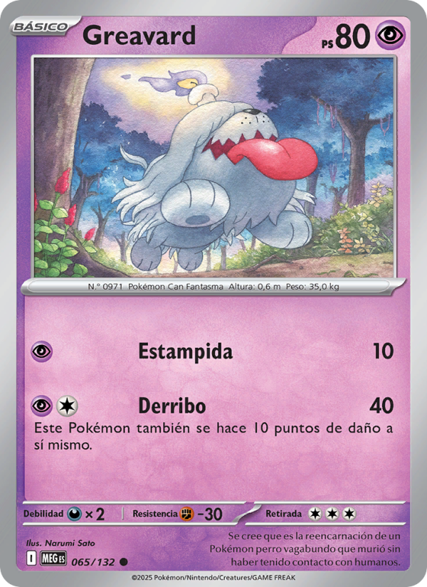 Greavard 065 — Mega Evolution (Spanish Pokémon TCG card)