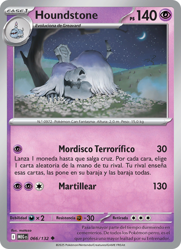 Houndstone 066 — Mega Evolution (Spanish Pokémon TCG card)