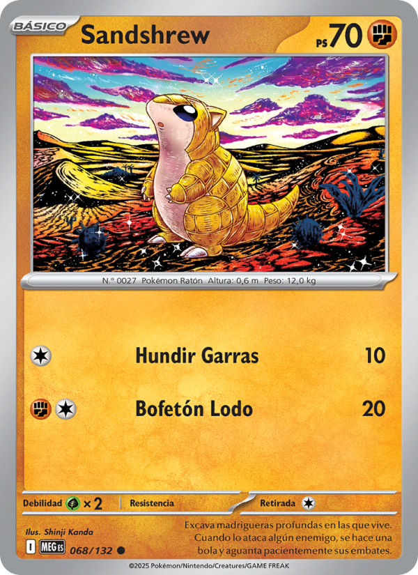 Sandshrew 068 — Mega Evolution (Spanish Pokémon TCG card)