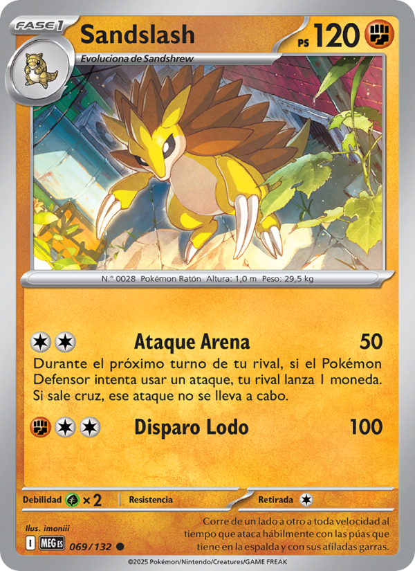 Sandslash 069 — Mega Evolution (Spanish Pokémon TCG card)