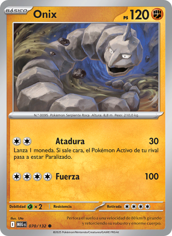 Onix 070 — Mega Evolution (Spanish Pokémon TCG card)