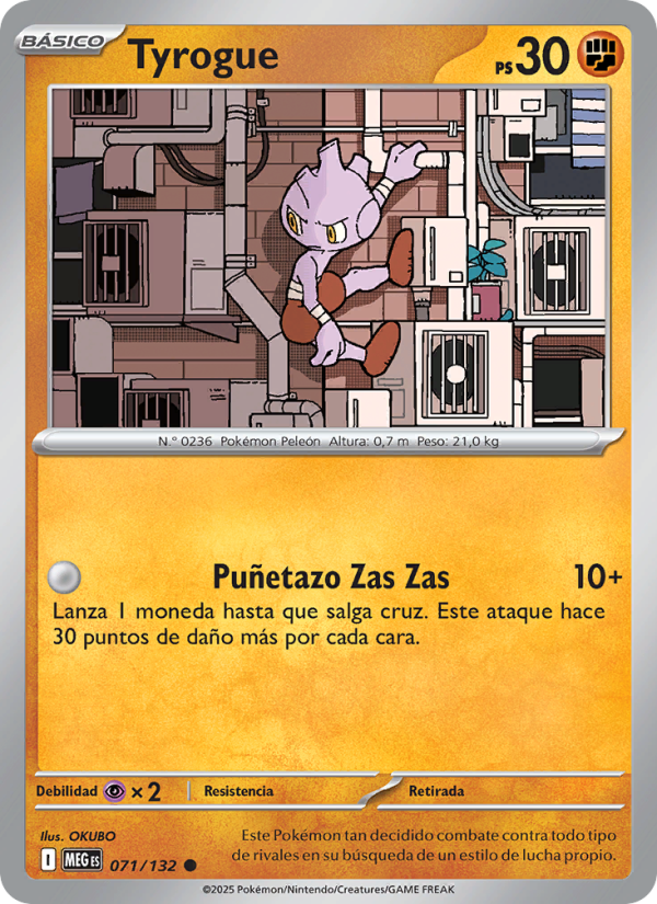 Tyrogue 071 — Mega Evolution (Spanish Pokémon TCG card)