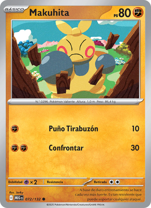 Makuhita 072 — Mega Evolution (Spanish Pokémon TCG card)