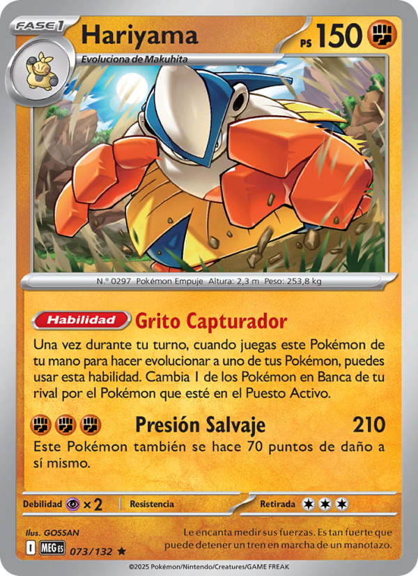 Hariyama 073 — Mega Evolution (Spanish Pokémon TCG card)
