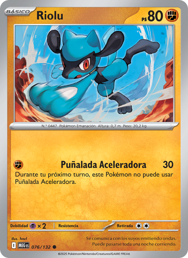 Riolu 076 — Mega Evolution (Spanish Pokémon TCG card)