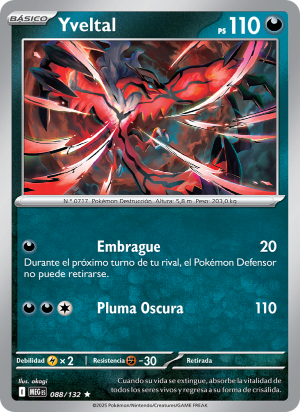 Yveltal 088 — Mega Evolution (Spanish Pokémon TCG card)