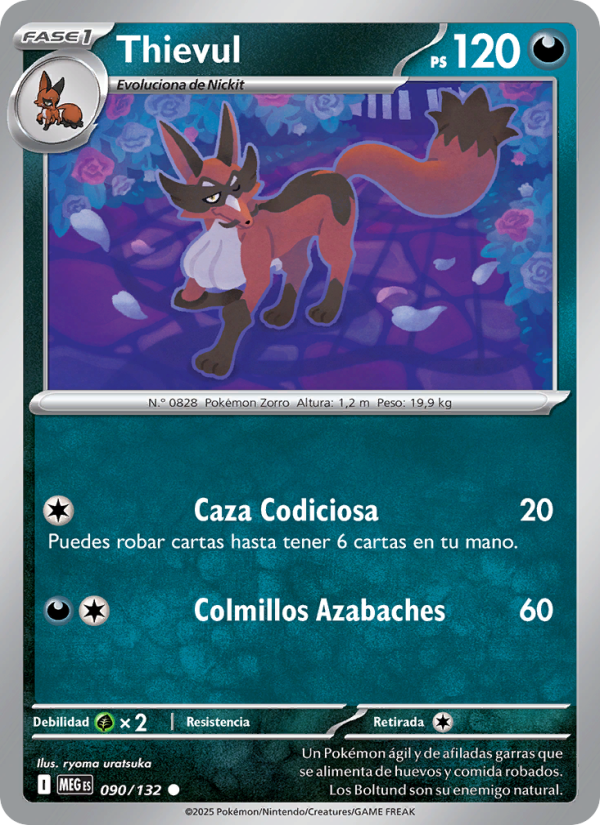 Thievul 090 — Mega Evolution (Spanish Pokémon TCG card)