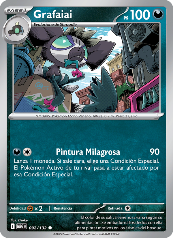 Grafaiai 092 — Mega Evolution (Spanish Pokémon TCG card)