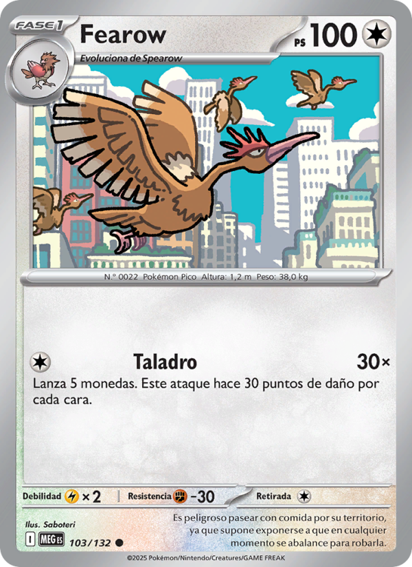 Fearow 103 — Mega Evolution (Spanish Pokémon TCG card)