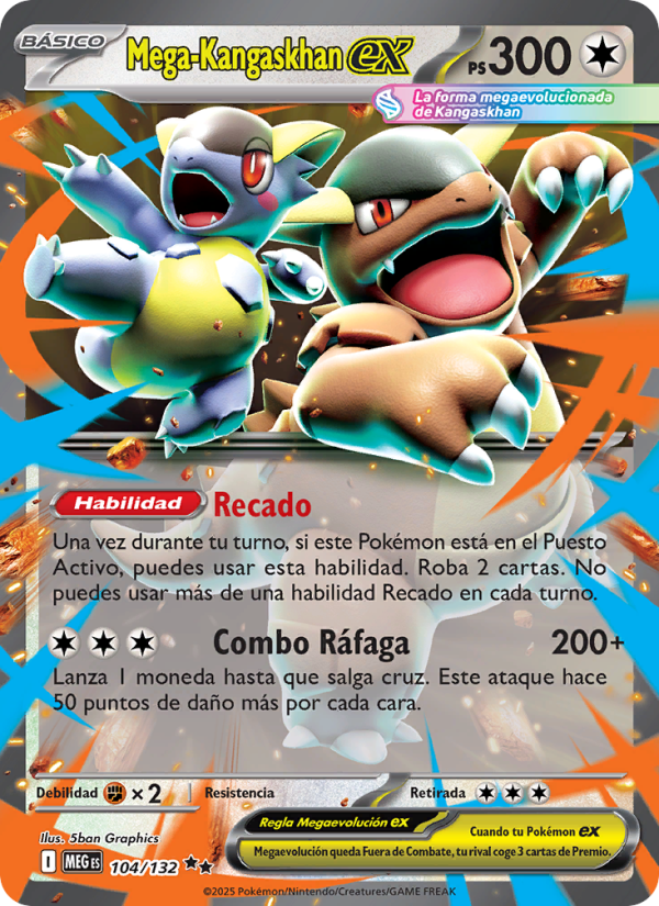 Mega-Kangaskhan ex 104 — Mega Evolution (Spanish Pokémon TCG card)