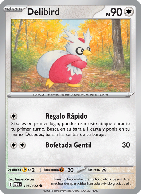 Delibird 105 — Mega Evolution (Spanish Pokémon TCG card)