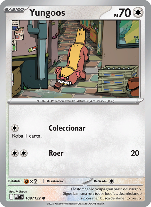Yungoos 109 — Mega Evolution (Spanish Pokémon TCG card)