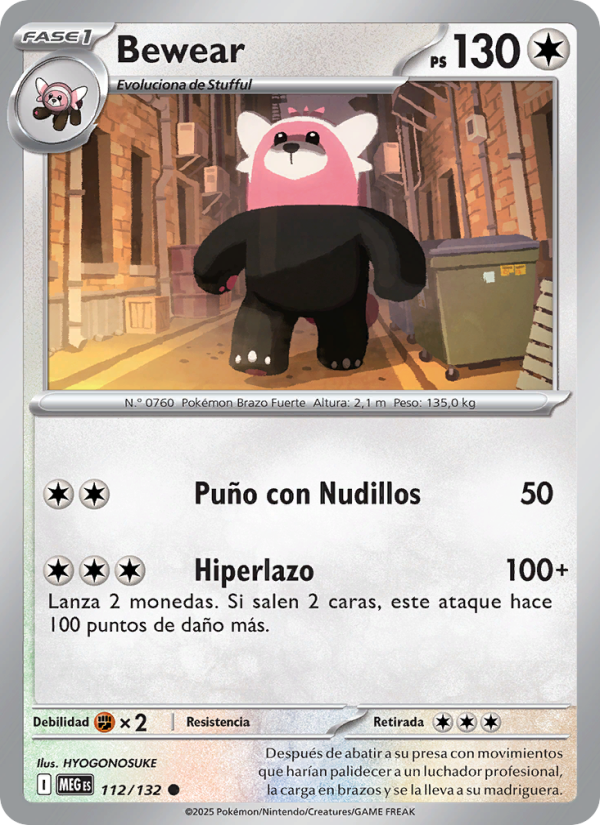 Bewear 112 — Mega Evolution (Spanish Pokémon TCG card)