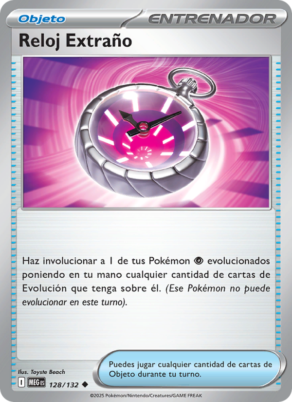 Reloj Extraño 128 — Mega Evolution (Spanish Pokémon TCG card)