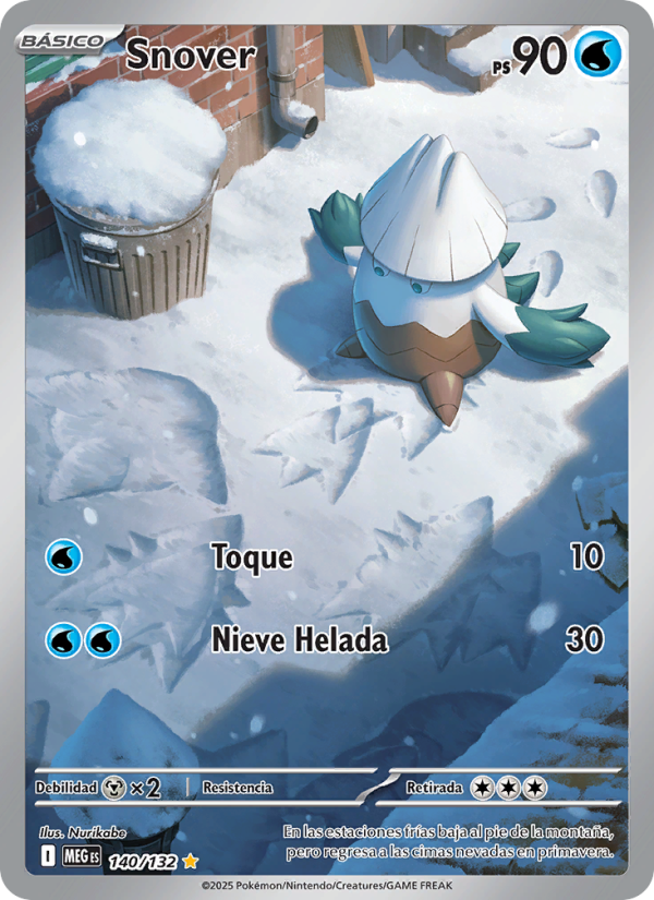 Snover 140 — Mega Evolution (Spanish Pokémon TCG card)