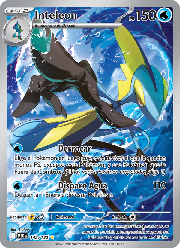 Inteleon 142 — Mega Evolution (Spanish Pokémon TCG card)