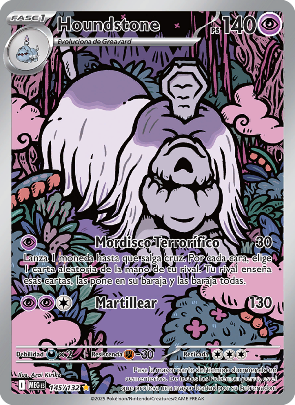 Houndstone 145 — Mega Evolution (Spanish Pokémon TCG card)
