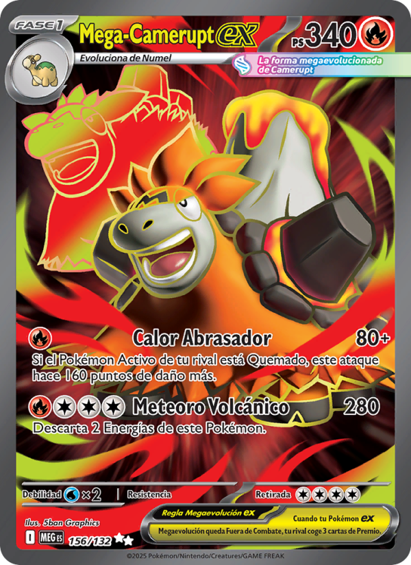 Mega-Camerupt ex 156 — Mega Evolution (Spanish Pokémon TCG card)