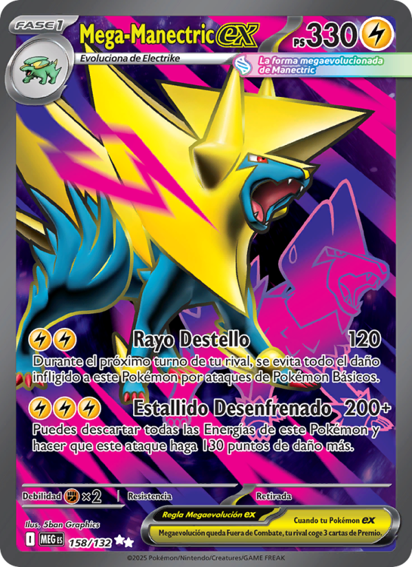 Mega-Manectric ex 158 — Mega Evolution (Spanish Pokémon TCG card)