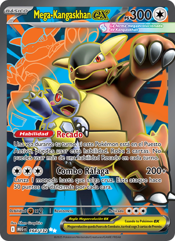 Mega-Kangaskhan ex 164 — Mega Evolution (Spanish Pokémon TCG card)