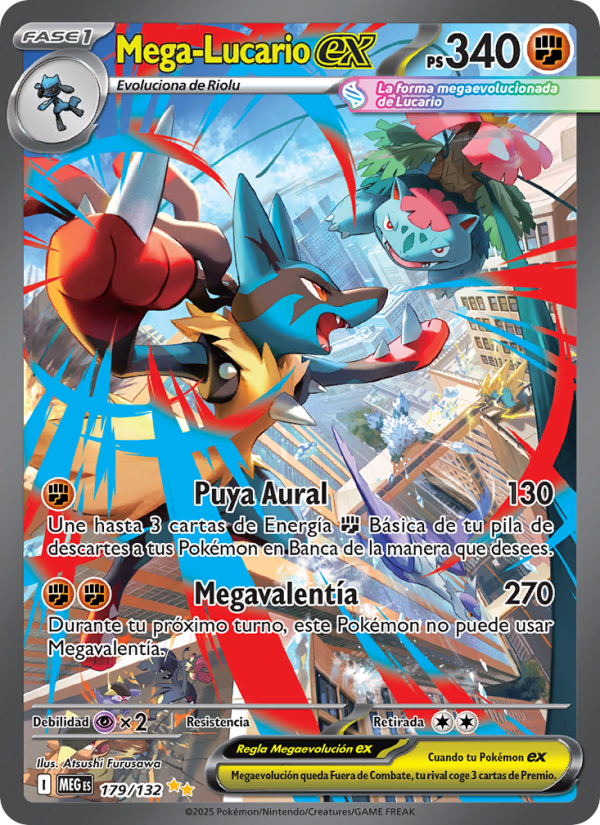 Mega-Lucario ex 179 — Mega Evolution (Spanish Pokémon TCG card)