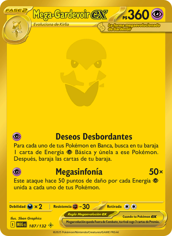 Mega-Gardevoir ex 187 — Mega Evolution (Spanish Pokémon TCG card)