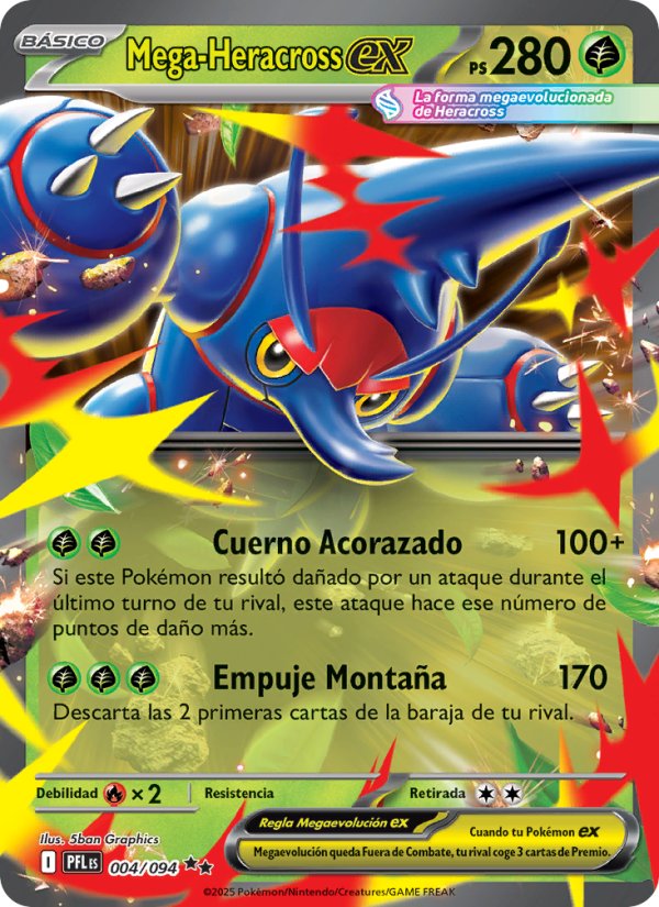 Mega-Heracross ex 004 — Phantasmal Flames (Spanish Pokémon TCG card)