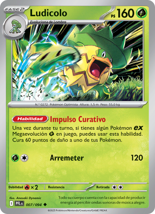 Ludicolo 007 — Phantasmal Flames (Spanish Pokémon TCG card)
