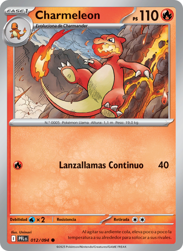 Charmeleon 012 — Phantasmal Flames (Spanish Pokémon TCG card)