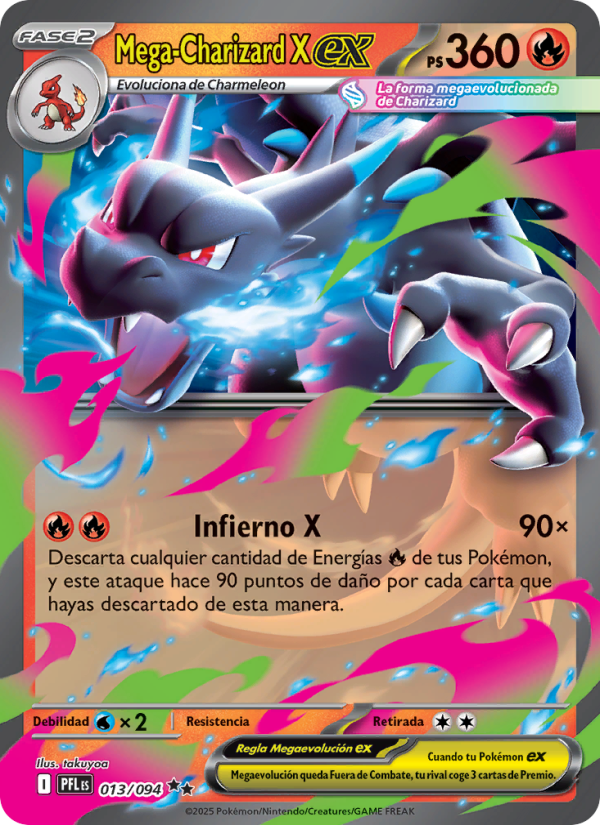 Mega-Charizard X ex 013 — Phantasmal Flames (Spanish Pokémon TCG card)