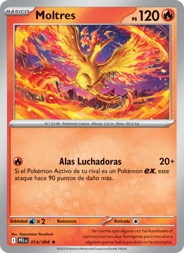 Moltres 014 — Phantasmal Flames (Spanish Pokémon TCG card)