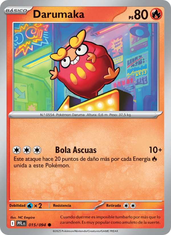 Darumaka 015 — Phantasmal Flames (Spanish Pokémon TCG card)