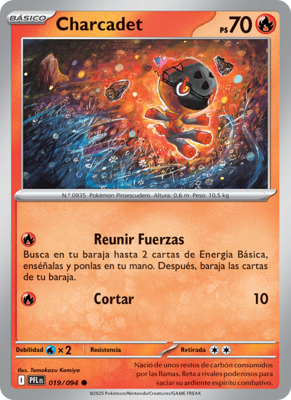 Charcadet 019 — Phantasmal Flames (Spanish Pokémon TCG card)