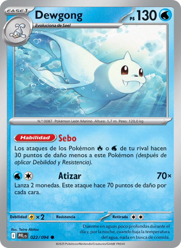Dewgong 022 — Phantasmal Flames (Spanish Pokémon TCG card)