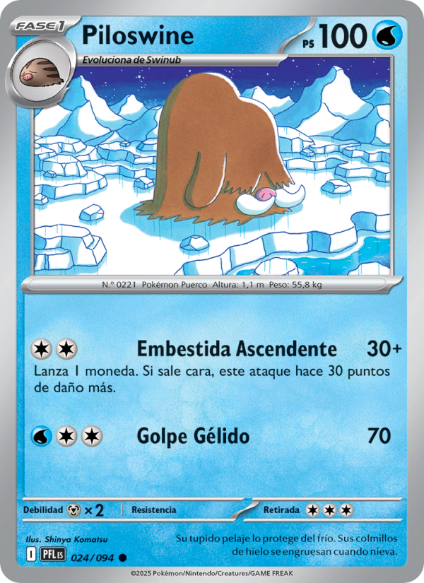 Piloswine 024 — Phantasmal Flames (Spanish Pokémon TCG card)