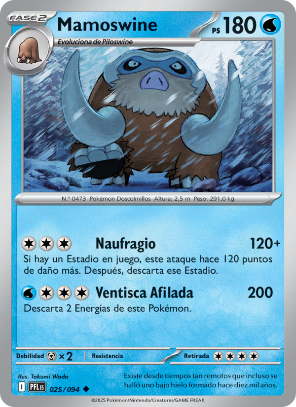 Mamoswine 025 — Phantasmal Flames (Spanish Pokémon TCG card)