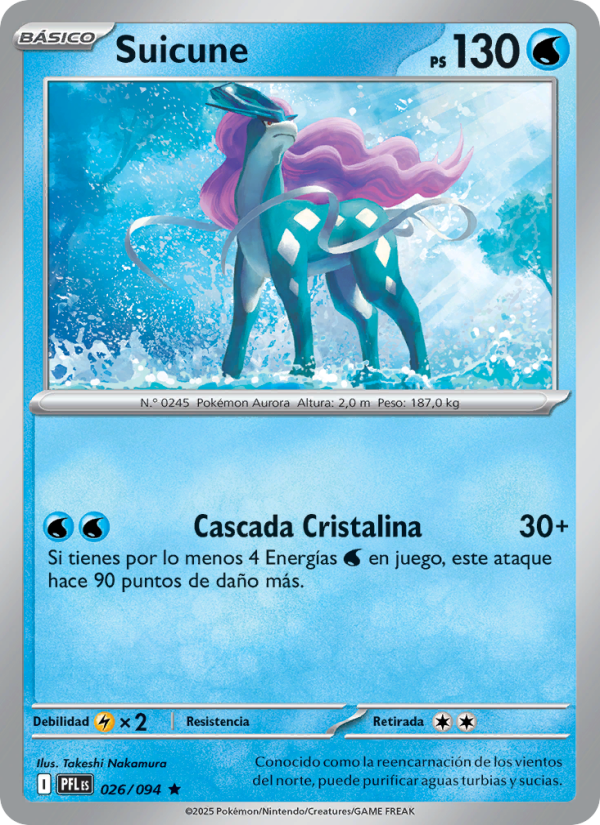 Suicune 026 — Phantasmal Flames (Spanish Pokémon TCG card)
