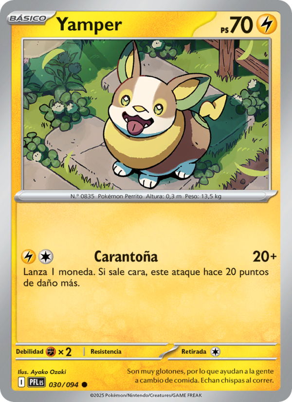 Yamper 030 — Phantasmal Flames (Spanish Pokémon TCG card)