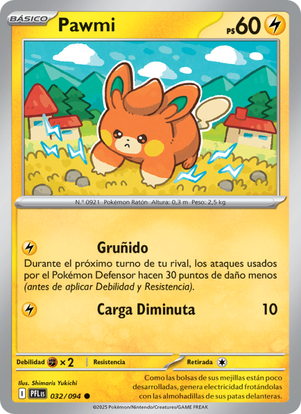 Pawmi 032 — Phantasmal Flames (Spanish Pokémon TCG card)