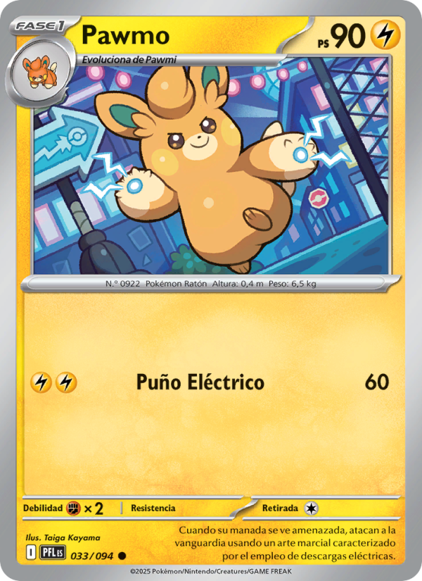 Pawmo 033 — Phantasmal Flames (Spanish Pokémon TCG card)