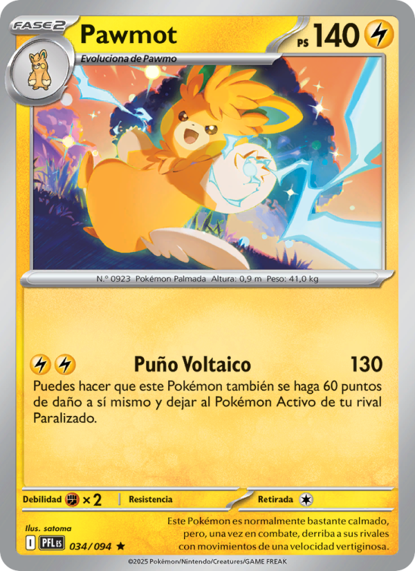 Pawmot 034 — Phantasmal Flames (Spanish Pokémon TCG card)