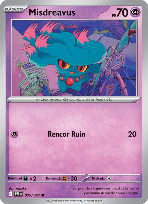 Misdreavus 035 — Phantasmal Flames (Spanish Pokémon TCG card)