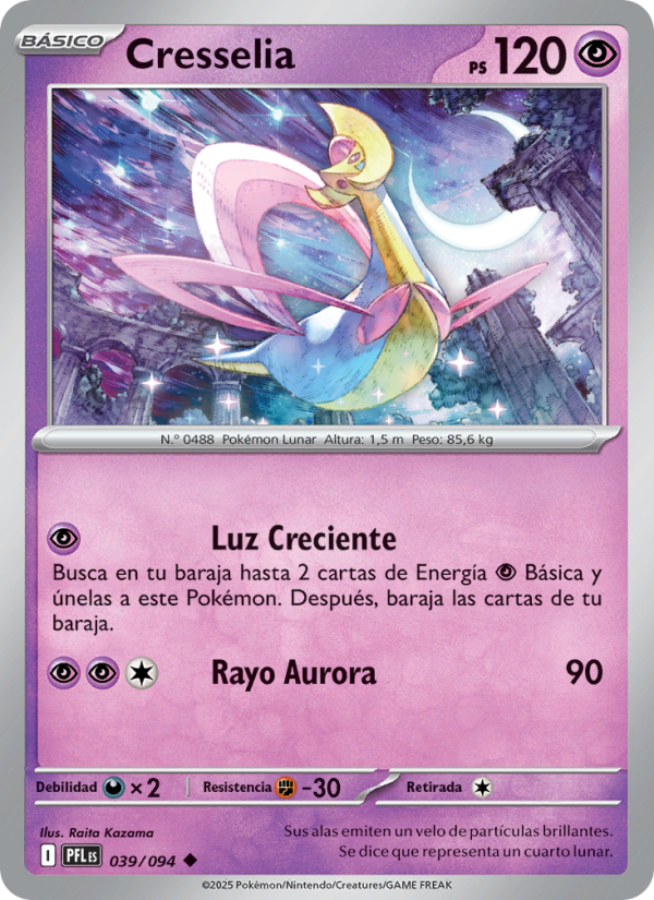 Cresselia 039 — Phantasmal Flames (Spanish Pokémon TCG card)