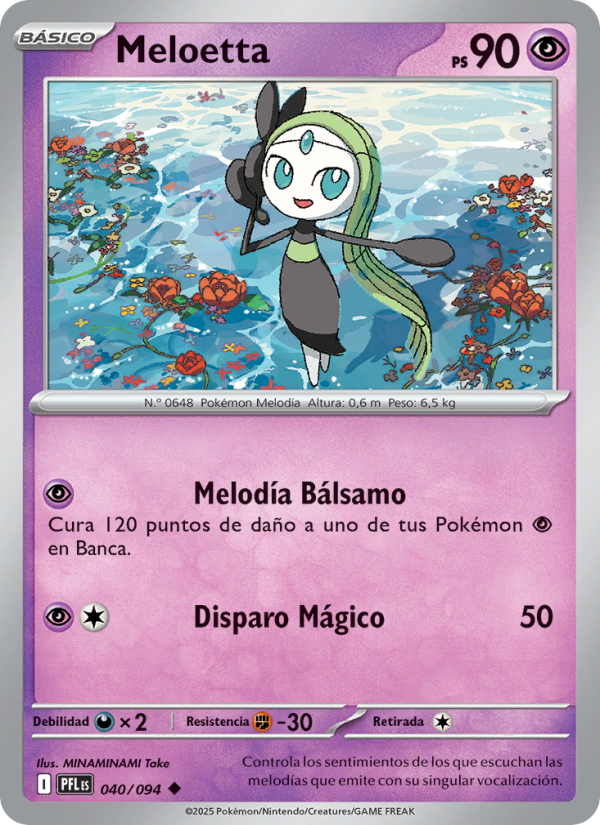 Meloetta 040 — Phantasmal Flames (Spanish Pokémon TCG card)