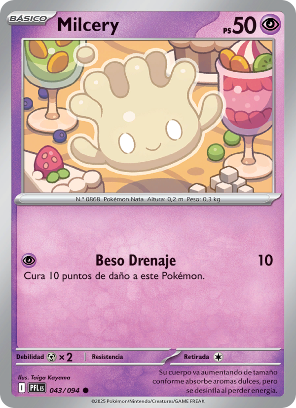 Milcery 043 — Phantasmal Flames (Spanish Pokémon TCG card)